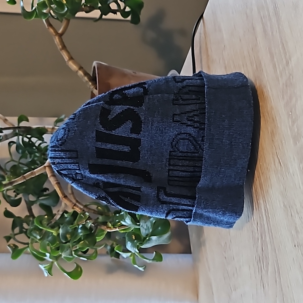 Just Cavalli Blue & Black Sparkly Toque/Ski Hat